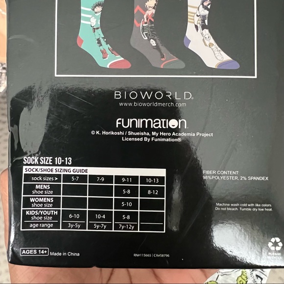 My Hero Academia 3 Piece Crew Sock Noodle Box - Picture 6 of 7